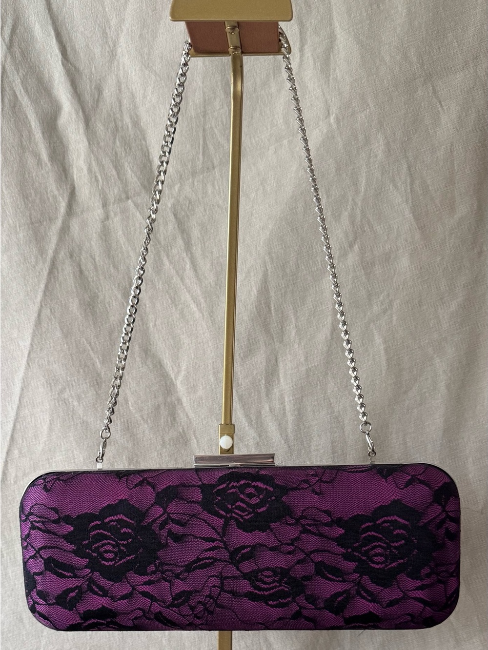 Purple With Black Lace Curling Iron Travel Case